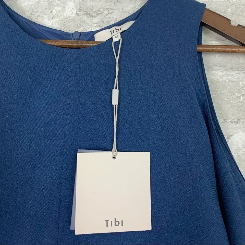 NWT Tibi Savanna Cold Shoulder Sheath Dress Delta